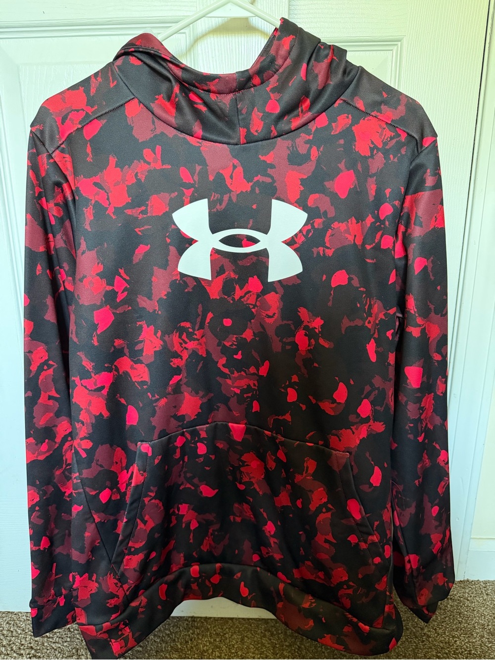 Under Armour Boys Black & Red Camo Logo Hoodie